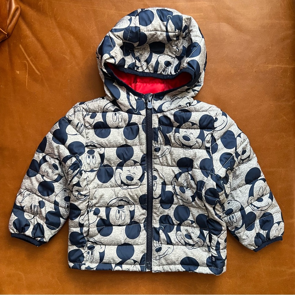 GAP Baby x Disney Mickey Mouse Puffer Jacket, 2T